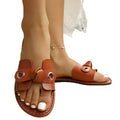 Wholesale plus size women's summer  new one-strap sandals - criss-cross casual beach slides