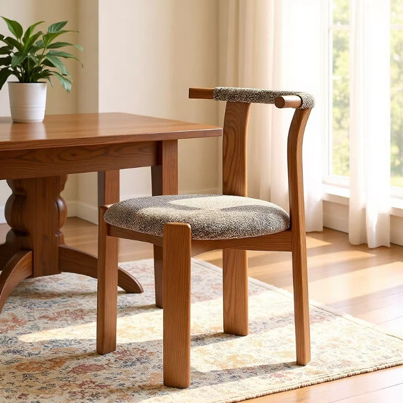 Zita dining chair - vintage solid wood dining chair, 5 new light luxury high-end designer ash wood french dining chair