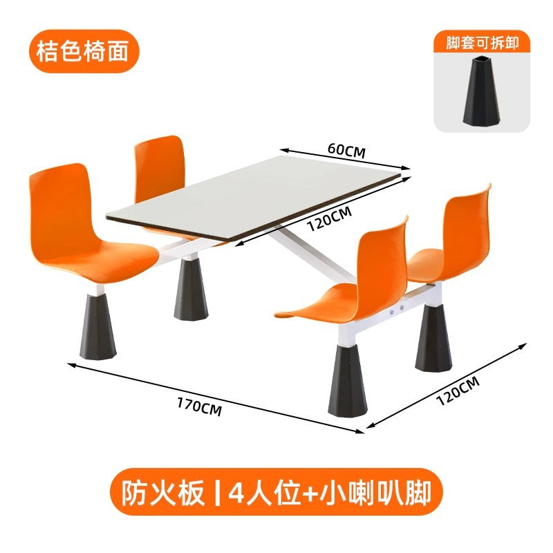 Company school canteen dining table and chair combination staff and students 4 people 6 people dining room table and chair commercial dining table and chair conjoined