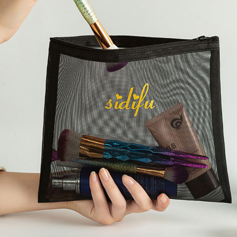 New cosmetic bag, simple cosmetic storage bag, multi-functional mesh large-capacity travel bag, large, medium and small three-piece set