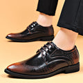 2024 new men's leather dress shoes - business casual, crocodile embossed, british style, korean design, pointed toe, plus size available