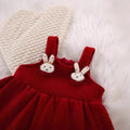 Girls' dress -  autumn/winter collection - baby fleece-lined red birthday/christmas/chinese new year party dress - little princess style