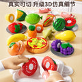 Kids' fruit cutting playset - pretend play kitchen for boys and girls - vegetable cutting toy - baby kitchen set - cake gift