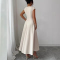 new cross-border european and american style elegant summer solid color long dress