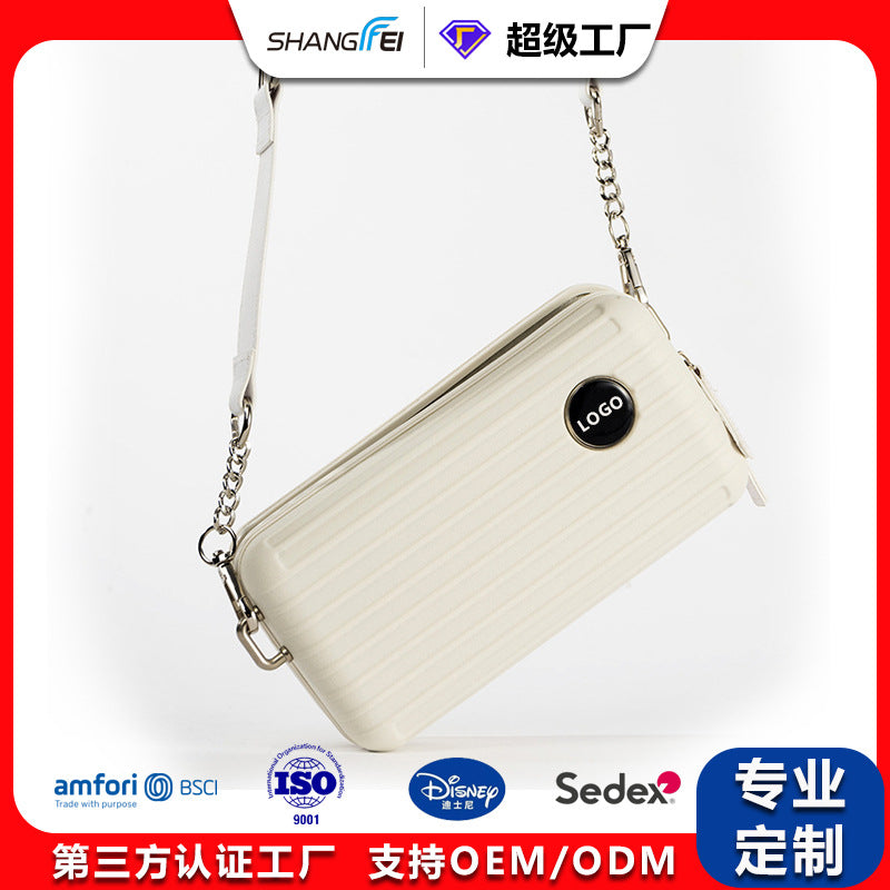 PP hard shell oblique span cosmetic bag custom logo gift storage 8 inch overnight toilet bag mini hand dinner bag