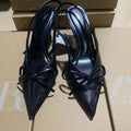 Za2025 summer socialite french style pointed-toe high heels - women's mesh bow-tie stiletto closed-toe sandals