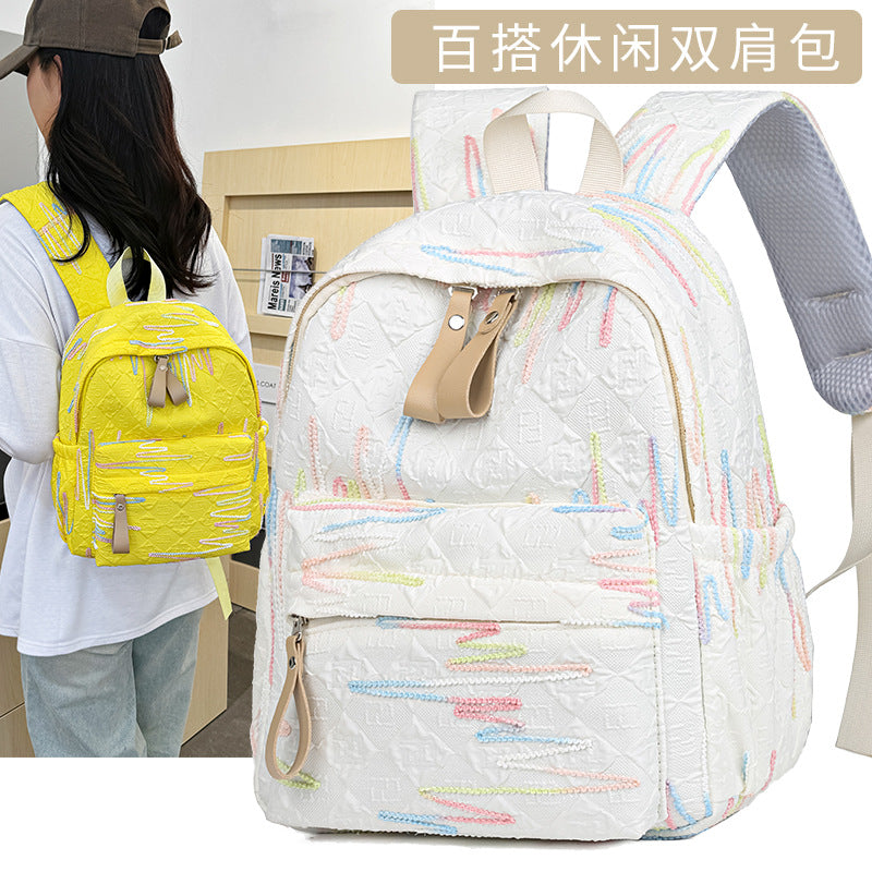 New casual backpack Korean version high value large capacity cute sweet schoolbag college student trend lightweight backpack