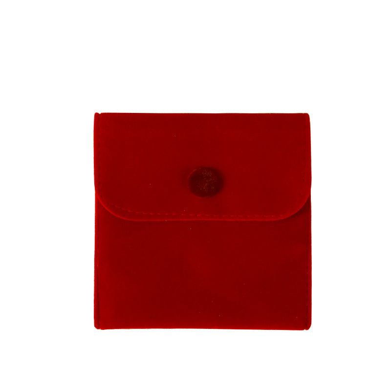 Velvet jewelry snap pouch - double-sided fleece bracelet snap bag with flap, anti-oxidation, wholesale jewelry packaging bags