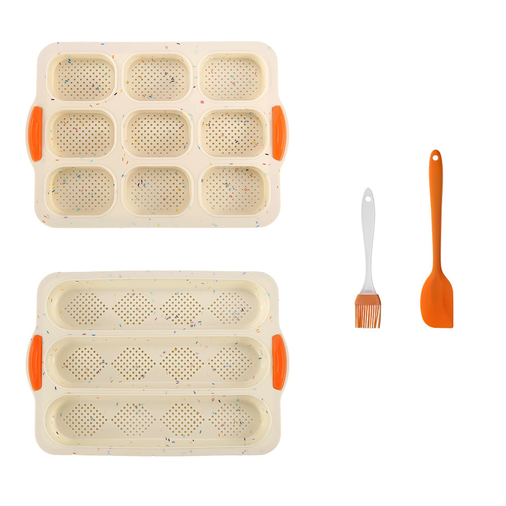 Custom silicone bread mold 3-cavity + 9-cavity set, oven-safe french toast loaf pan, non-stick mini cake baking pan