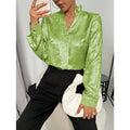 fashion:  autumn new arrivals - chic, minimalist, casual v-neck long sleeve loose fit shirt for women (us/eu)