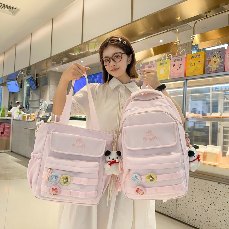 School bag for female high school students Large capacity for junior high school students Girls backpack for primary school students Grades 3-6 Lightweight backpack