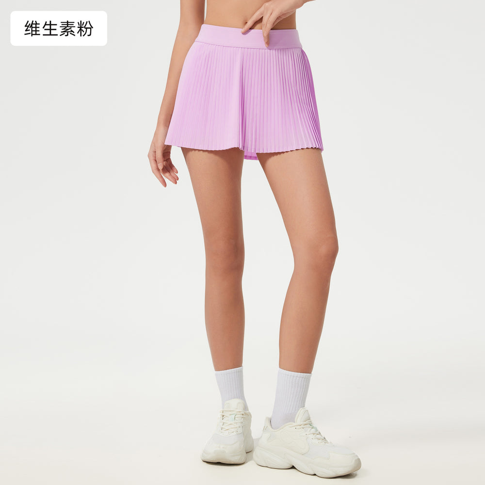 Polo collar sports bra women's quick-dry breathable fitness tennis pleated skirt professional training yoga outfit set