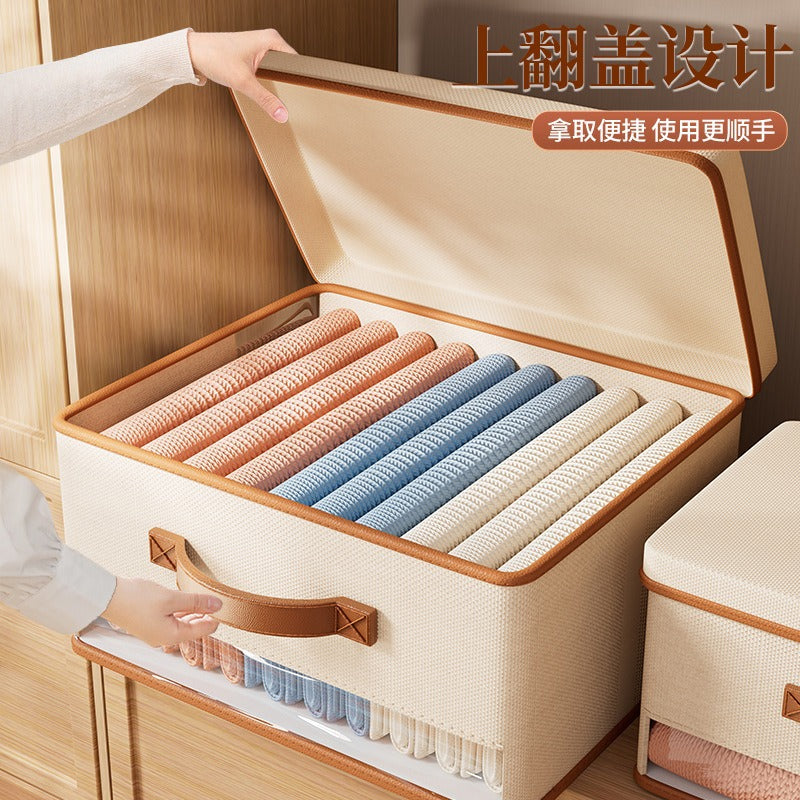 New Oxford cloth visual storage box, household wardrobe storage storage, large capacity flip cover storage, finishing box