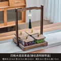 [four compartments with lid] lifting plate + transparent glass bowl