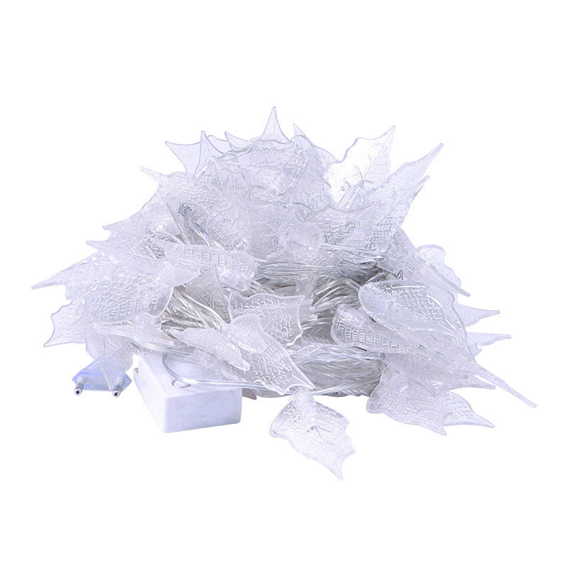 Cross-border new products led lights flashing lights string lights willow leaf tree leaf lights string waterproof garden branches lighting decorative lights