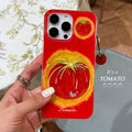 Glue glitter powder suitable for iphone17promax mobile phone case red bottom fireworks tomato apple 16 anti-fall protective cover