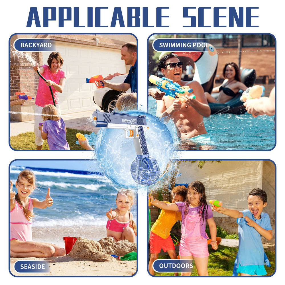 new product summer fully automatic electric desert eagle water gun with light continuous charging 1911 water toy