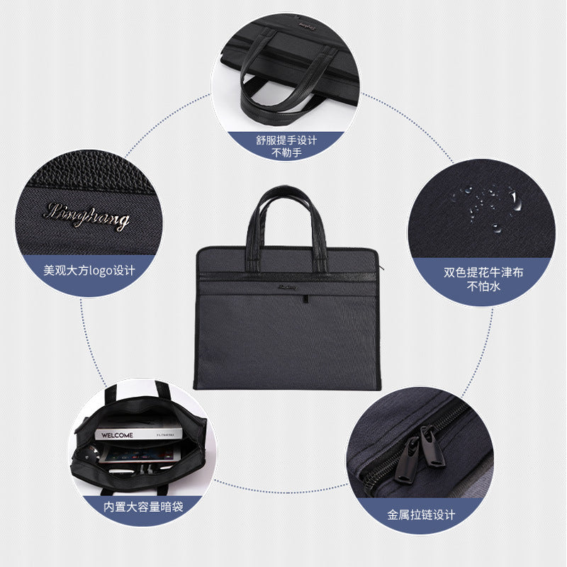 Pilot 2115 Multifunctional Briefcase Portable File Bag Large Capacity Thickened Wide File Bag Anti-drop Computer Bag