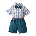 K-style children's clothing boys summer suit new arrivalkids clothing baby summer short-sleeved shirt overalls first birthday dress