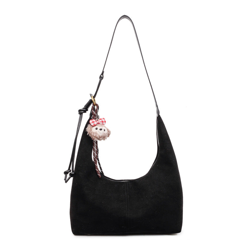 retro shoulder bag for women, 2025 new autumn/winter versatile casual bag, high-end large capacity crossbody dumpling bag