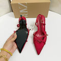 Za manufacturer 2026 spring export criss-cross buckle strap pointed-toe high heel sandals, british style mule women's shoes