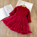 Christmas dress girls' sweater dress  autumn/winter new princess dress new year's outfit tutu skirt set