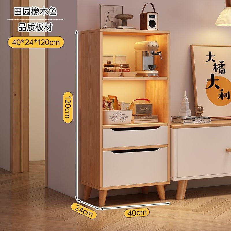 Bookcase for home standing cabinet bookshelf floor-standing storage rack living room storage cabinet small narrow cabinet dust-proof storage cabinet storage cabinet