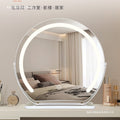 Semi-circular makeup mirror desktop desktop led smart lighted for home dressing mirror can be rotated popular ins style new arrival