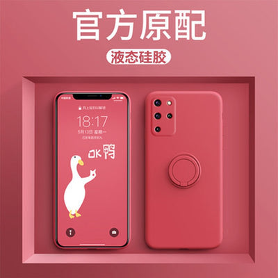 Suitable for samsung s25ultra mobile phone case s24fe liquid silicone ring holder all-inclusive s10 lens protective case