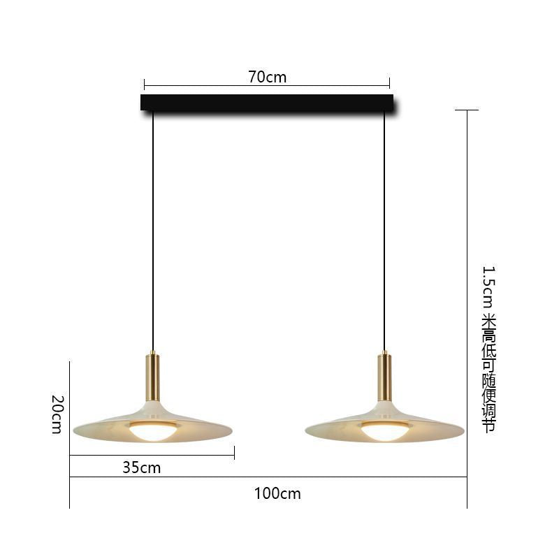 Walnut restaurant light American retro bedroom bedside light simple creative flying saucer homestay bar light Nordic chandelier