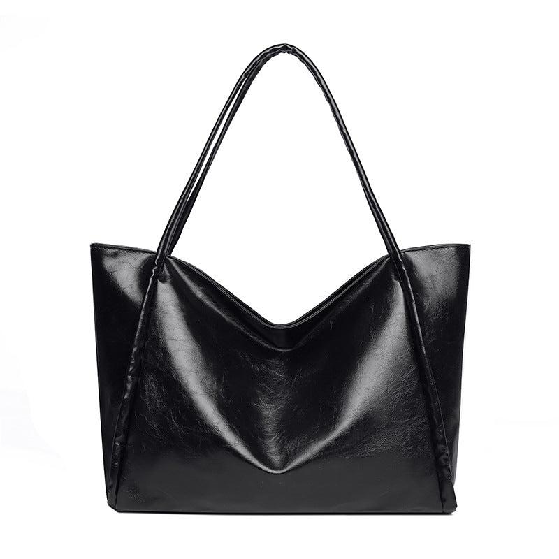 Vintage large capacity bag women's autumn/winter 2025 new trendy niche tote bag versatile shoulder bag minimalist handbag