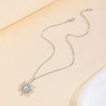 Wholesale alloy sun necklace - european & american cross-border fashion jewelry - trendy star & moon pendant - unique & versatile diamond-studded necklace