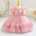 New arrival kids dress beads wedding dress princess cake dress baby girl birthday party dress kids dress