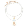 Christmas necklace wholesale fashion three-dimensional metallic candy christmas tree pendant women's high-end rice beads clavicle chain