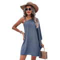 Amazon independent station fashion cross-border new arrival women's fashion bat sleeve asymmetrical looseprintingdress
