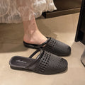 French square toe cut out toe slippers for women summer 2026 new arrivalfashionk-styleclassysenseoutwear shallow half sandals