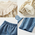 Girls' country style autumn outfit  new arrival: chic lotus lace floral top and shorts set - wholesale