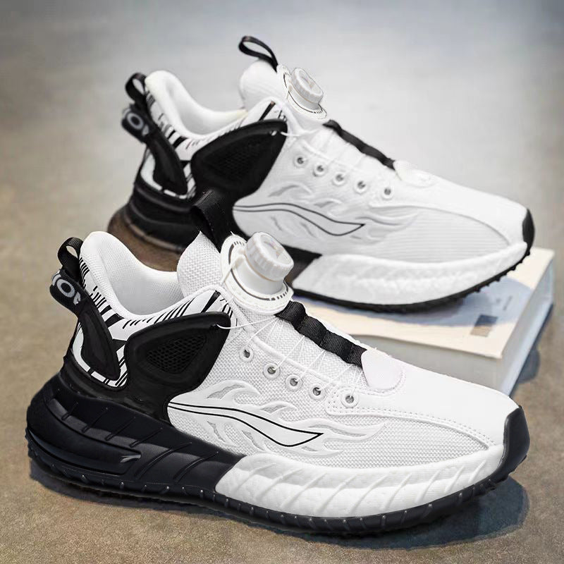 Rotating buckle men's shoes spring 2026 new youth casual running sneakers height increasing versatile dad shoes trendy sneakers