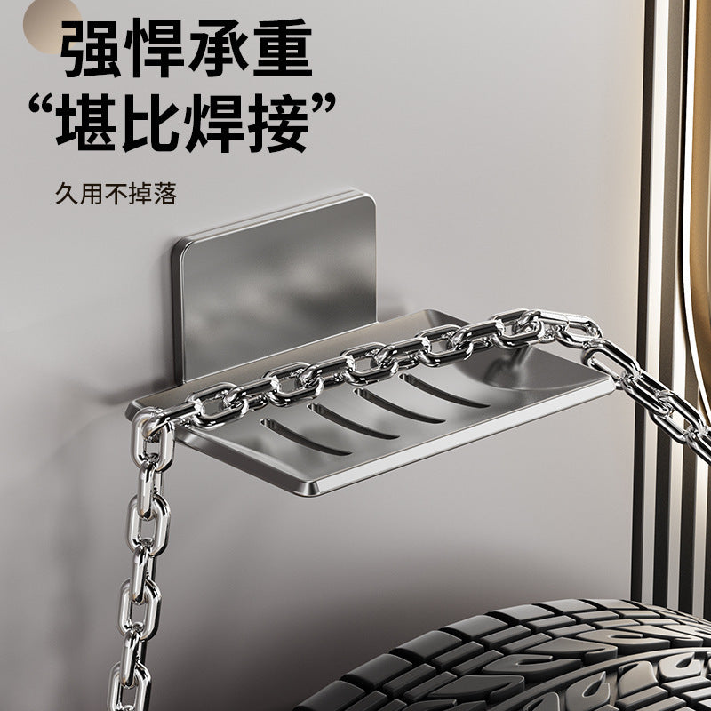 Wall-mounted soap dish - no drilling required - soap holder for bathroom, toilet, balcony, laundry room - drainage & storage soap box