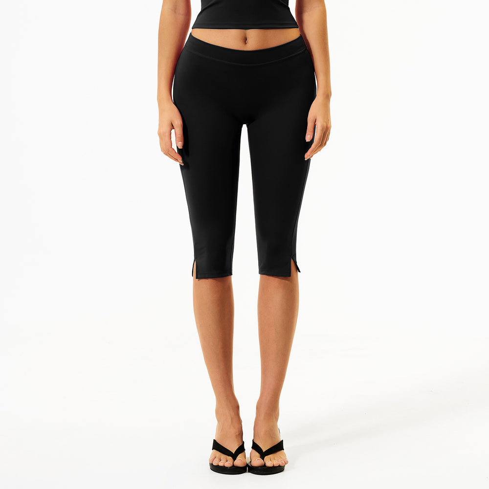 Customizable yoga tummy control mid-length shorts - women's butt lifting running sports short low-rise capri fitness yoga pants 3560