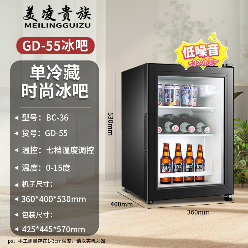Chigo ice bar hotel b&b refrigerated ice bar small freezer transparent door refrigerator wine cabinet hotel small refrigerator