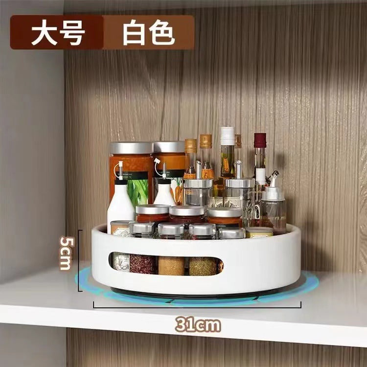 360-degree rotating spice rack - kitchen seasoning organizer, multi-functional condiment storage box and shelf
