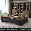 Oak desktop + black walnut cabinet [deepened side cabinet]
