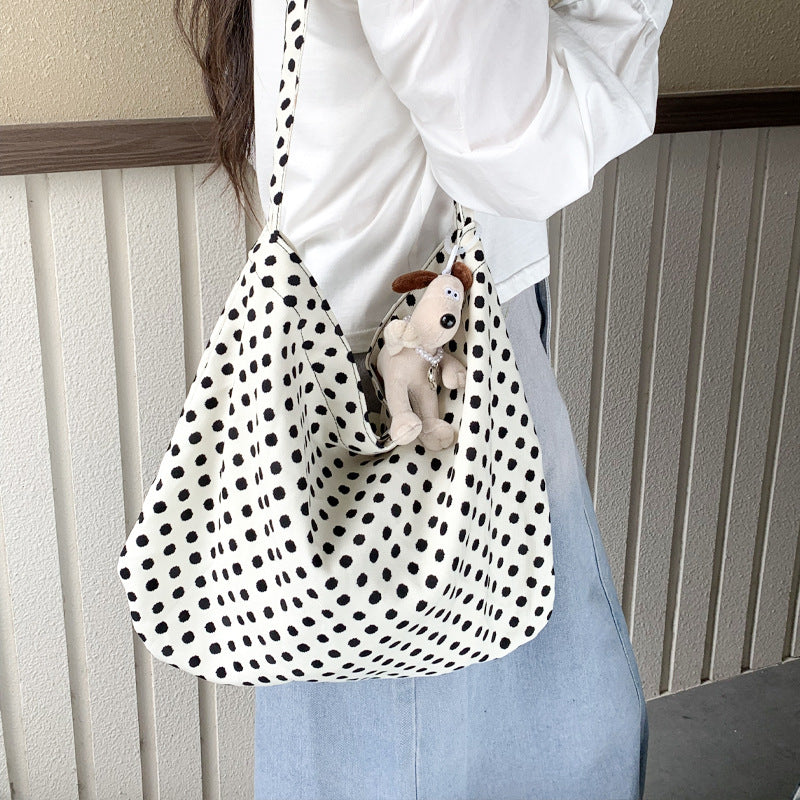 Cross-border new broken flower canvas bag messenger bag shopping bag fashion trend large capacity casual versatile women's shoulder bag