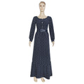 new arrival: fresh & sweet polka dot high-waisted long sleeve dress - african style plus size women's clothing with belt