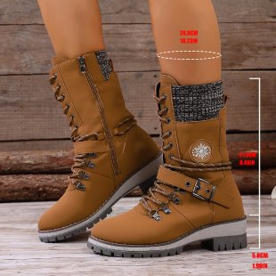 women's plus size snow boots - new winter collection, shearling lined, thickened warm cotton shoes, high-top snow boots
