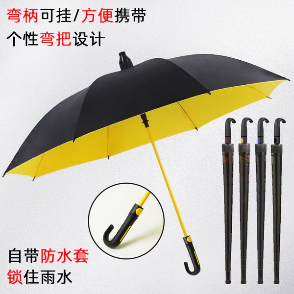 High-grade golf umbrella double large fiber straight umbrella enlarged thickened long pole umbrella Douyin popular spot wholesale