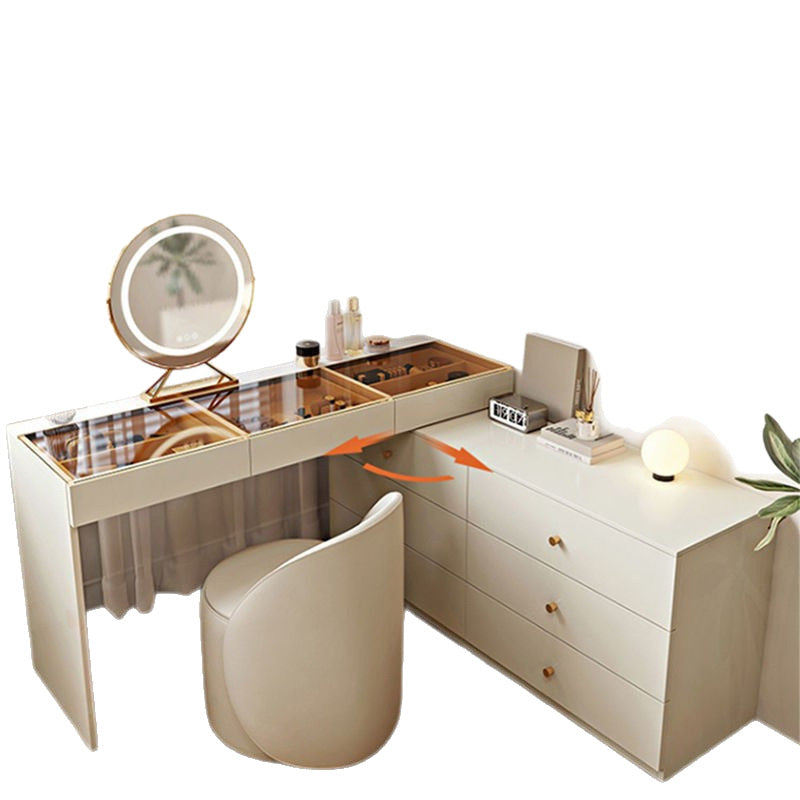 Corner dresser chest of drawers all-in-one cream style popular retractable dressing table bedroom ultra-thin dressing table