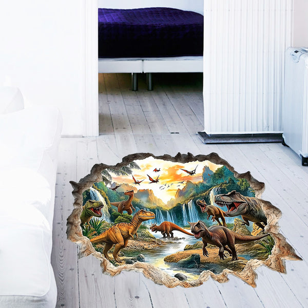 New   decoration ideas Ancient creatures in broken walls Dinosaur self-adhesive vinyl sticker