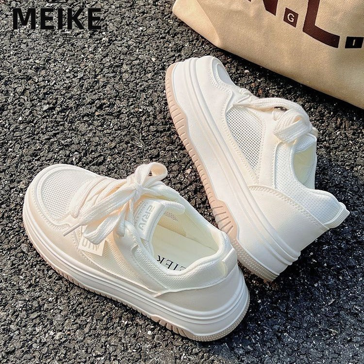 RV mesh breathable little white shoes women's 2024 new summer thin thick baseplate shoes niche milk huhu casual shoes women